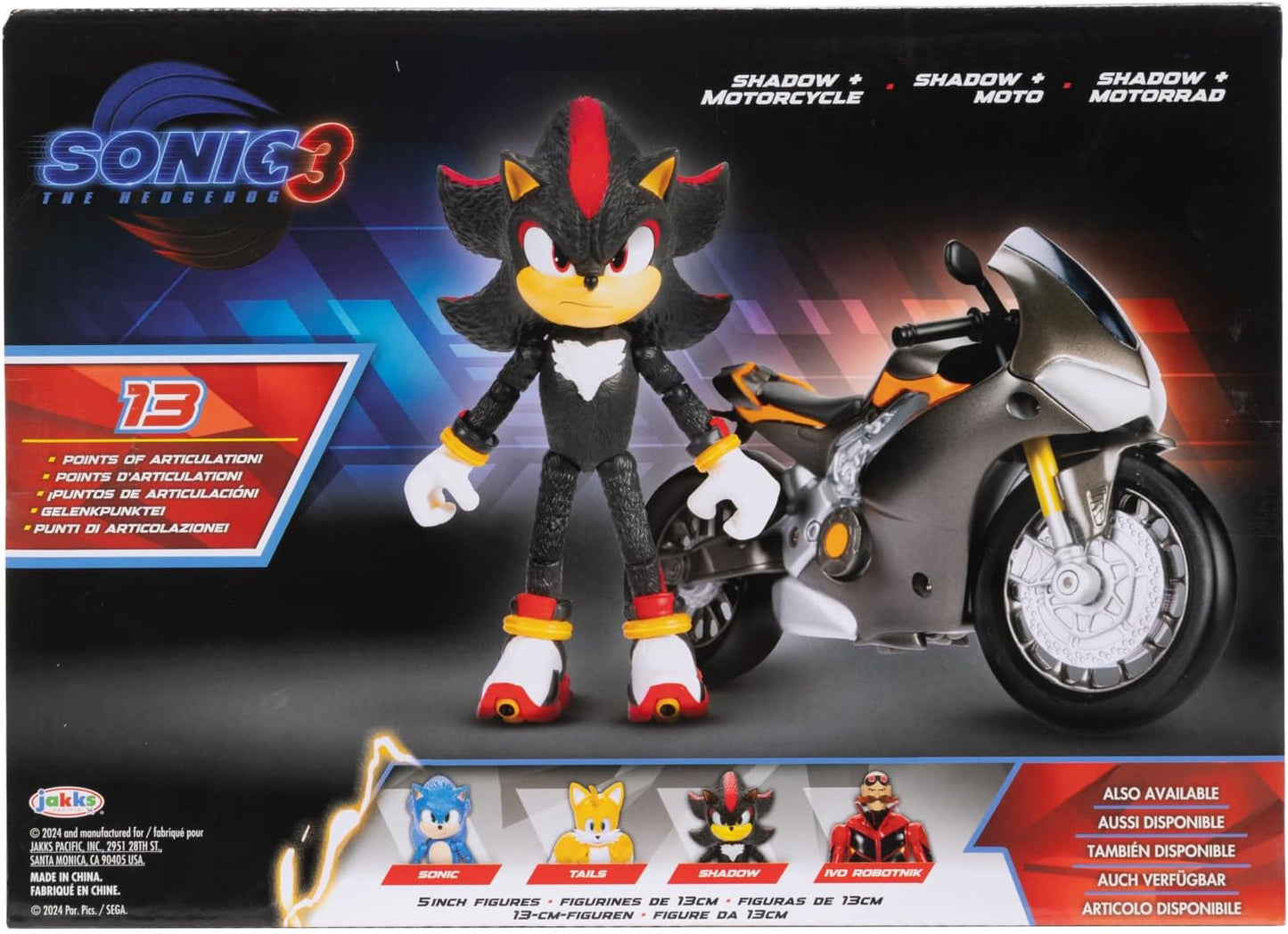 Sonic 3 Movie - Personaggio di Shadow con Motocicletta