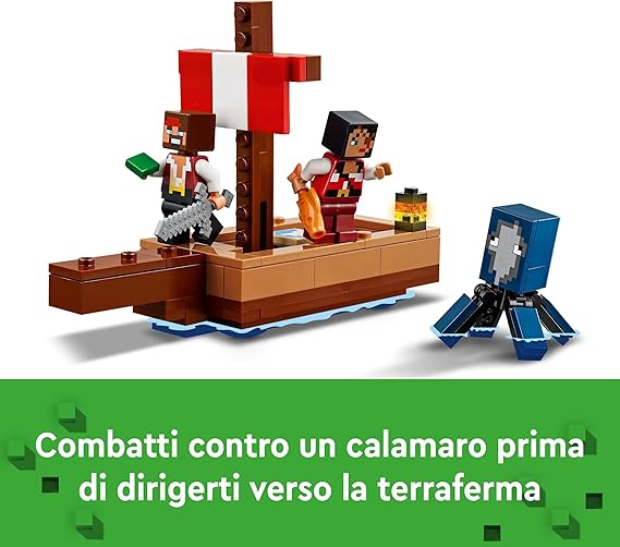 LEGO Minecraft Il Viaggio del Galeone dei Pirati, 21259