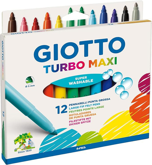 Giotto, Turbo Maxi Punta Larga, 5 mm, Confezione da 12