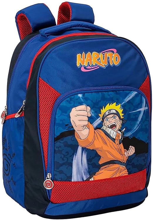 Naruto Con Interno Organizzato (Blue) Zaino Scuola Unisex Bambini E Ragazzi