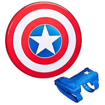 Hasbro Marvel Avengers, Giocattolo di Captain America con Scudo Magnetico Blast e Guanto