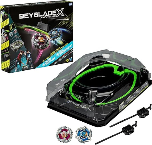 Hasbro Beyblade X, Gioco da Tavola per Bambini e Bambine, Set da Combattimento Xtreme con 2 Trottole Giocattolo e Arena Beymaster, Giochi per Famiglie