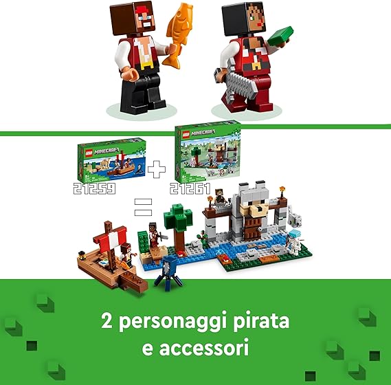 LEGO Minecraft Il Viaggio del Galeone dei Pirati, 21259