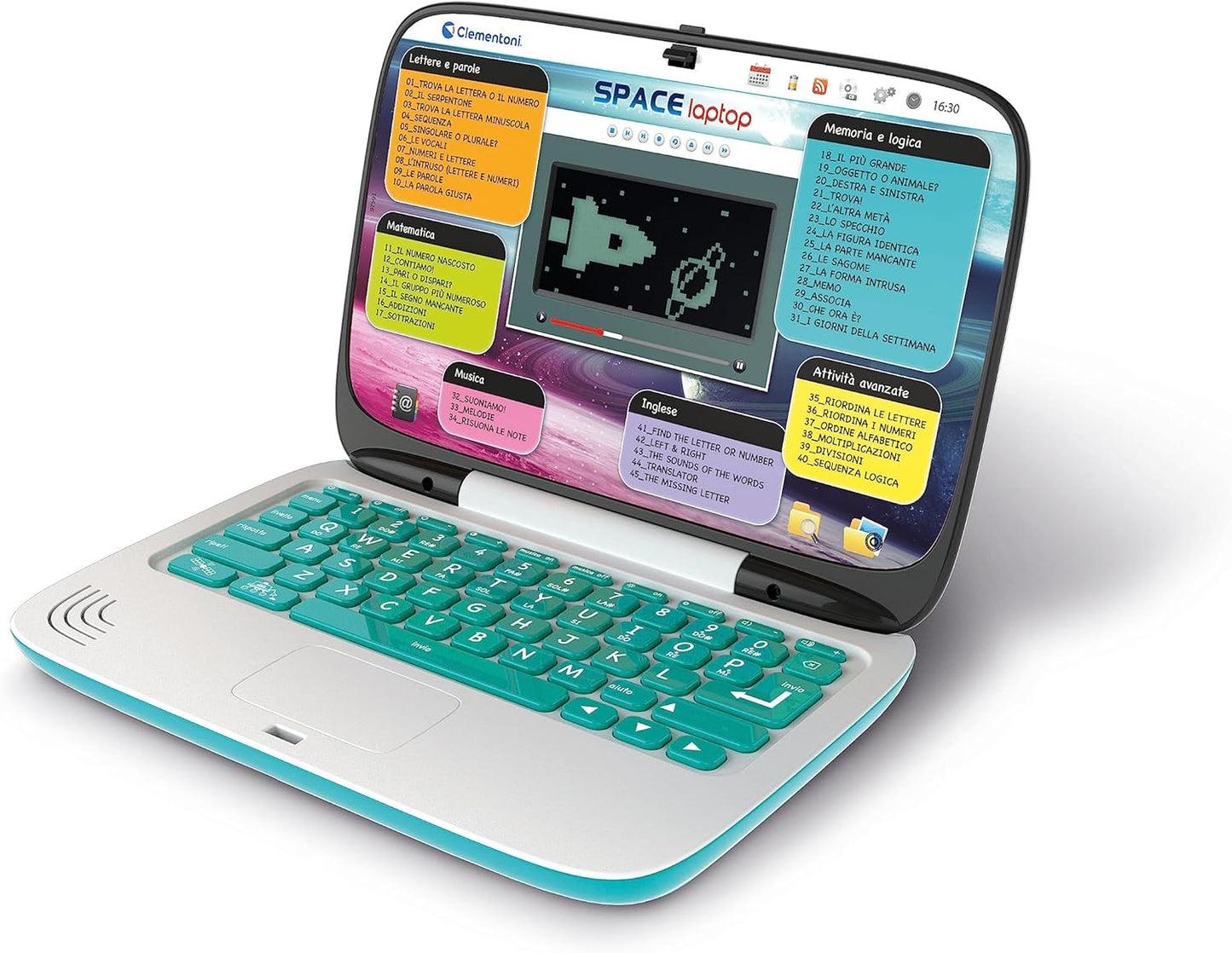 Clementoni - Computer Kid Space, Laptop Educativo Parlante