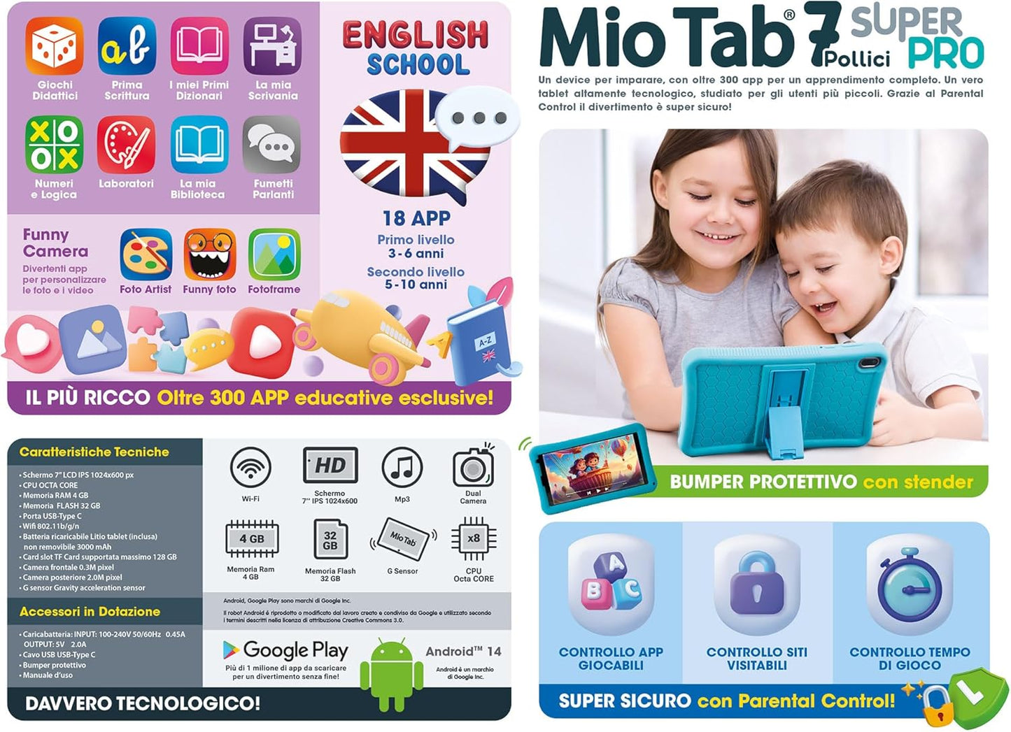 Liscianigiochi Hi Tech Educativo Mio Tab 7 Super Pro