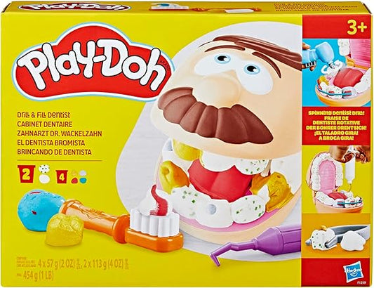 Play-Doh Hasbro Dottor Trapanino, Set di Plastilina Creativa per Bambini e Bambine dai 3 Anni in su con 8 Barattoli di Pasta Modellabile, Giocattolo con Colori Assortiti Atossici