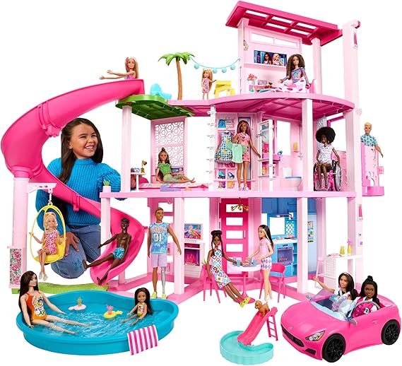 Barbie - Casa dei Sogni di Barbie, playset casa delle bambole con piscina
