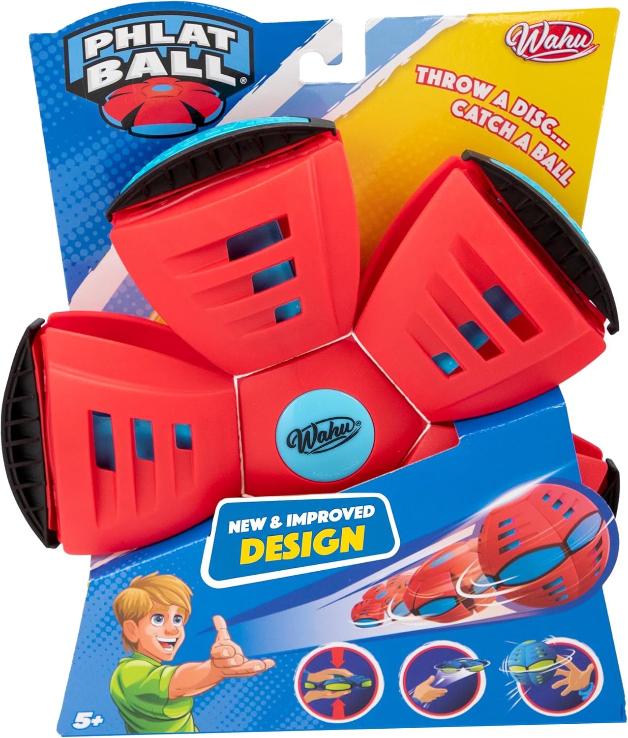 Wahu - PHLAT BALL Classic - Rosso - Frisbee Volante Trasformabile in Pallone