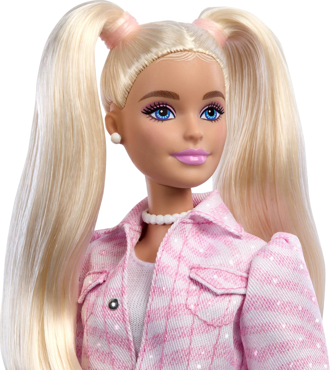 Barbie - Deluxe Style n. 9, bambola dai capelli biondi con outfit in denim rosa