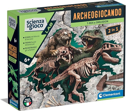 Clementoni Scienza e Gioco Lab - Archeogiocando T-Rex e Smilodon