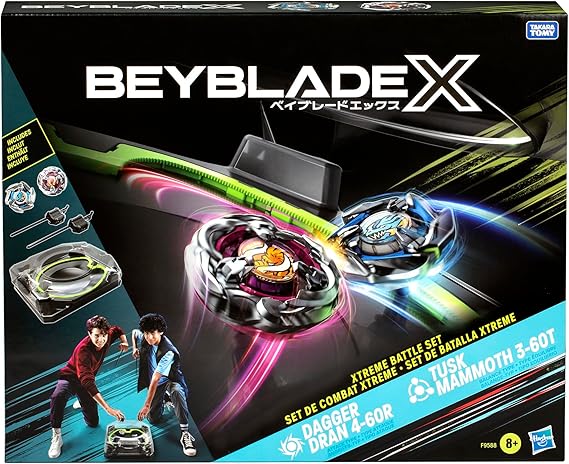 Hasbro Beyblade X, Gioco da Tavola per Bambini e Bambine, Set da Combattimento Xtreme con 2 Trottole Giocattolo e Arena Beymaster, Giochi per Famiglie