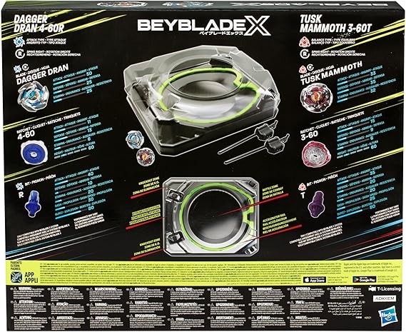 Hasbro Beyblade X, Gioco da Tavola per Bambini e Bambine, Set da Combattimento Xtreme con 2 Trottole Giocattolo e Arena Beymaster, Giochi per Famiglie