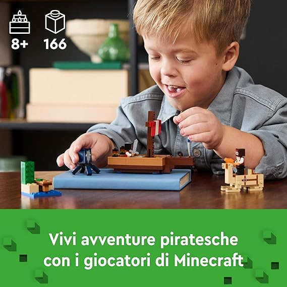 LEGO Minecraft Il Viaggio del Galeone dei Pirati, 21259