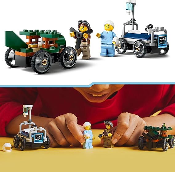 LEGO City Pack Veicoli da Corsa: Aereo Contro Letto d’Ospedale, 60459