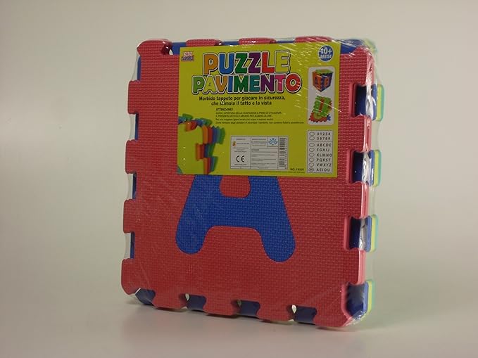 Kidz Corner- Tappeto Puzzle Pavimento Lettere e numeri, Multicolore