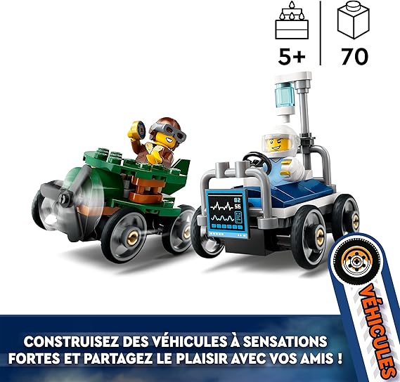 LEGO City Pack Veicoli da Corsa: Aereo Contro Letto d’Ospedale, 60459
