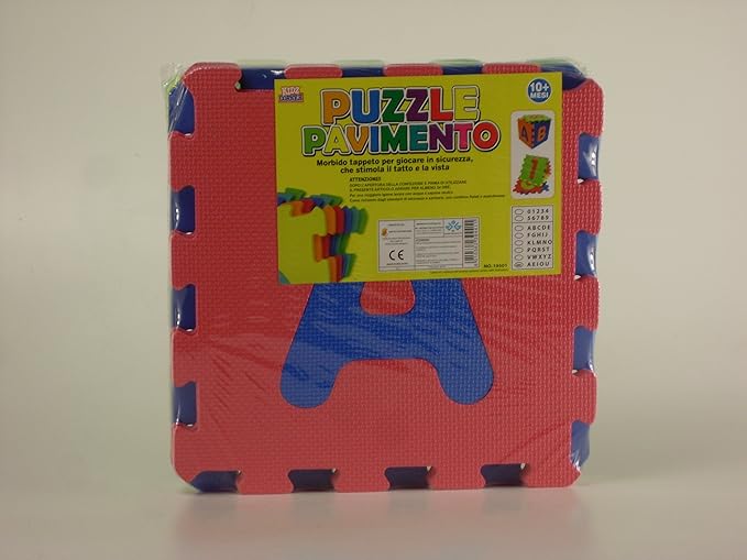 Kidz Corner- Tappeto Puzzle Pavimento Lettere e numeri, Multicolore