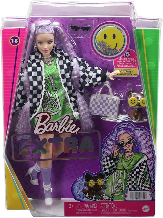 Barbie Extra - Bambola con Borsetta a Scacchi