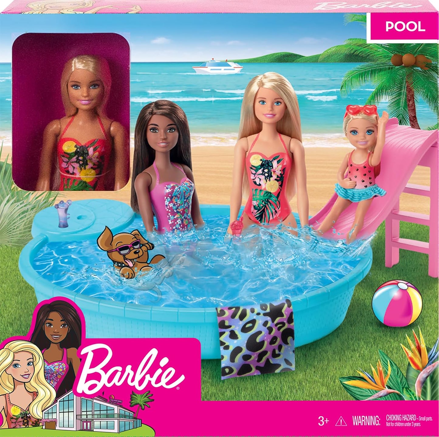 Barbie Playset Bambola con Piscina e Accessori