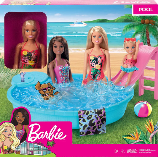Barbie Playset Bambola con Piscina e Accessori