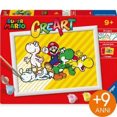 CREART kit artistico SUPER MARIO ravensburger 14 COLORI con cornice SERIE D età 9+
