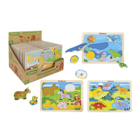 Puzzle Animal Zoo/Fatt/Mar/Dino Legno ASSORTITI