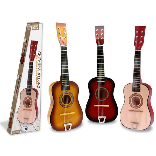 TEOREMA CHITARRA IN LEGNO CM 60 3 COLORI + SET CORDE RICAMBIO